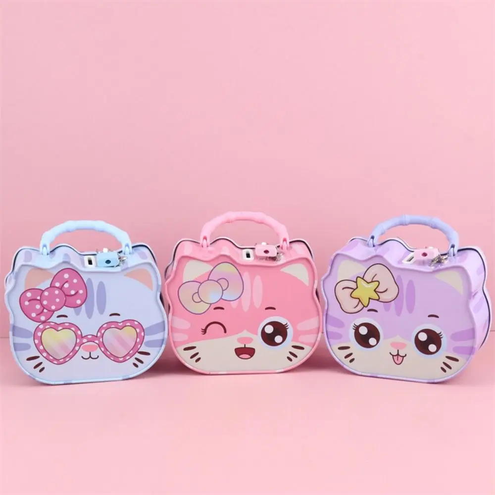 Easy to Use Cartoon Cat Piggy Bank Cute Cat Design Children Saving Box With Lock Coin Deposit Box Collecting Box