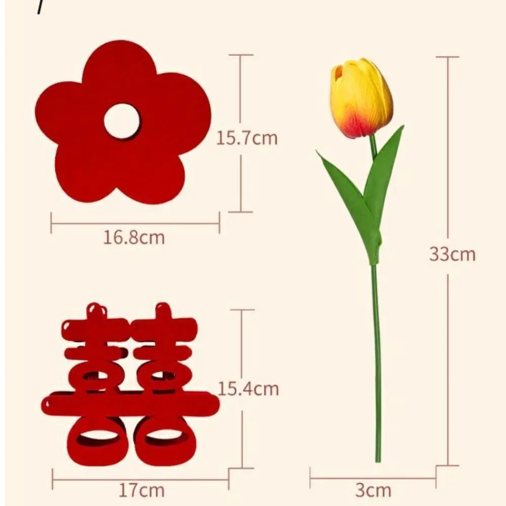 Good Fortune Wedding Red Flower Vase Good Luck Best Wishes Flower Arrangement Vase Blessings Flower Pot Basket Living Room