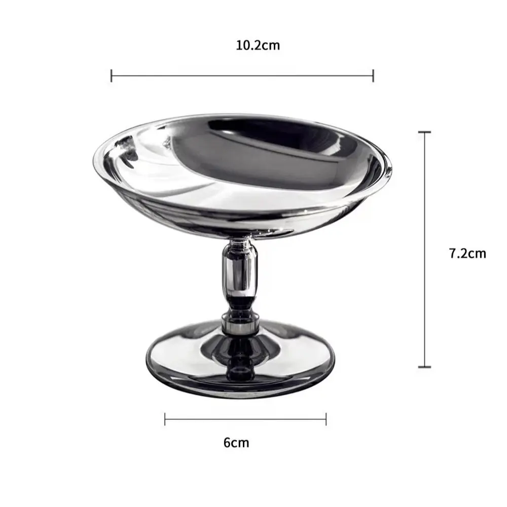 Cake Stand Stainless Steel Ice Cream Cup Fashion Multi-Function Snacks Storage Cup Silver Tall Fruit Bowl Fruit Salad Bowl