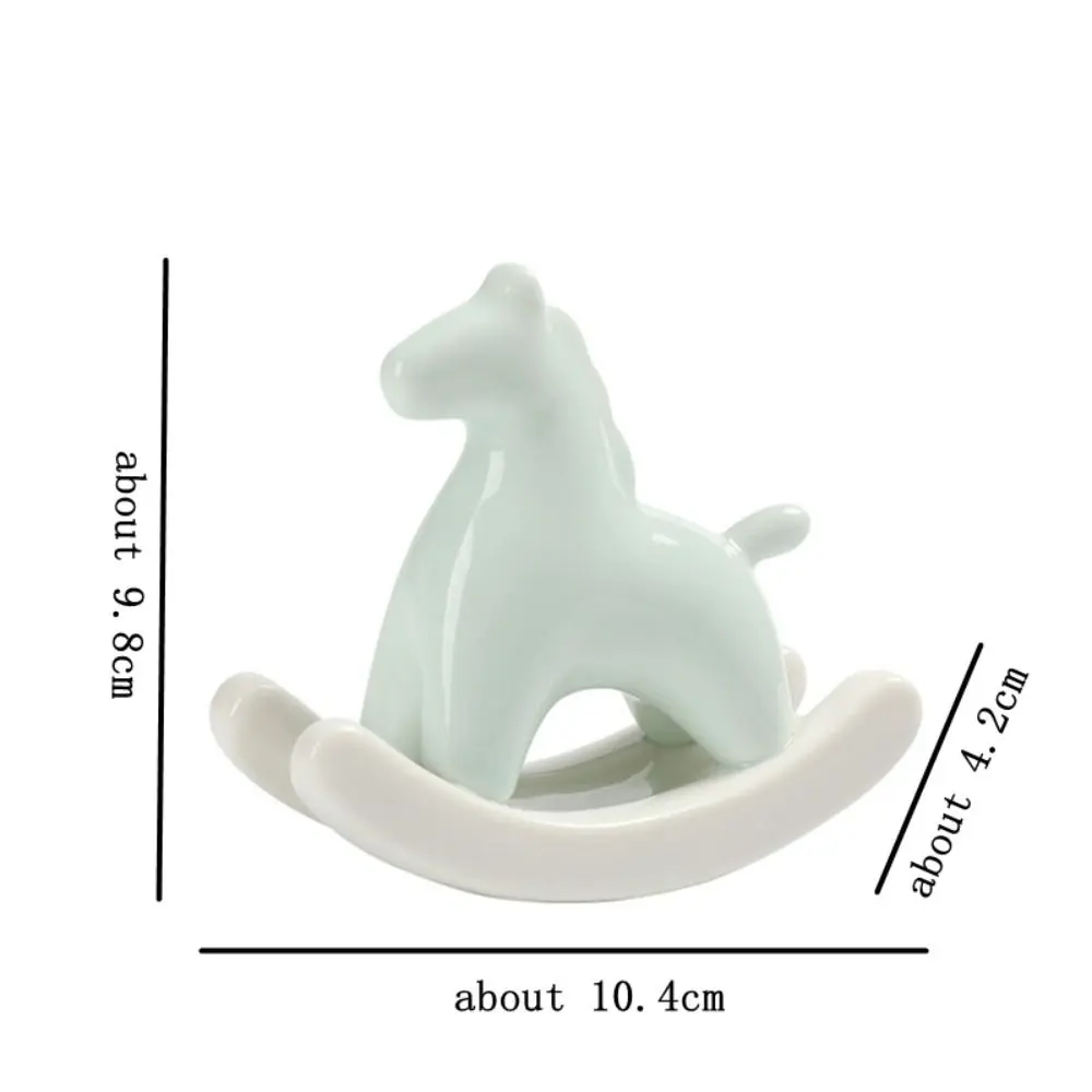 Ceramic Rocking Horse Ornament Exquisite Equilibrium Principle Horse Sculpture Crafts Mini Colorful Decoration Horse Living Room