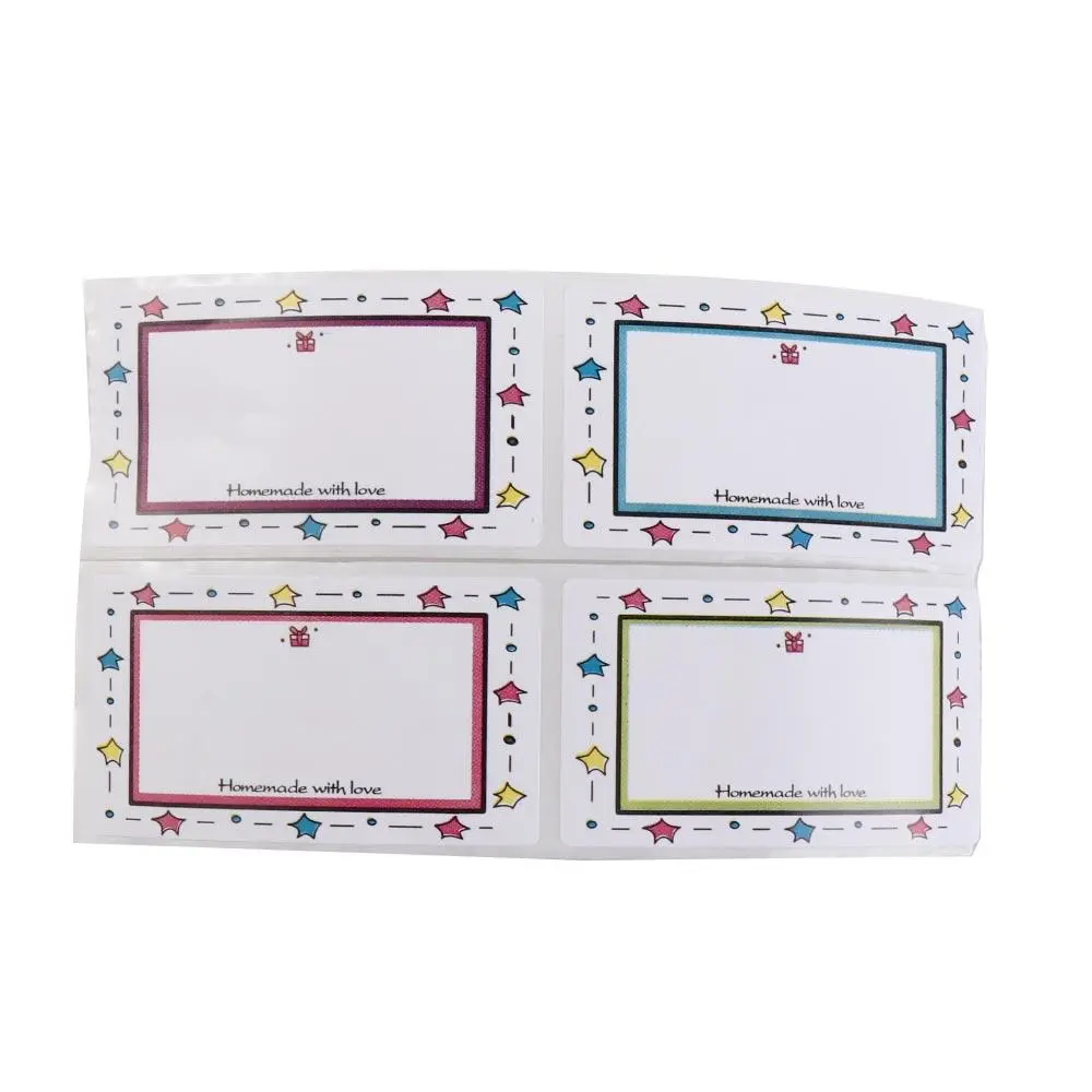 250Pcs/Roll Blank Kitchen Name Label Sticker Color Border Handwritten Adhesive Label Rectangle Seasoning Jar Label School