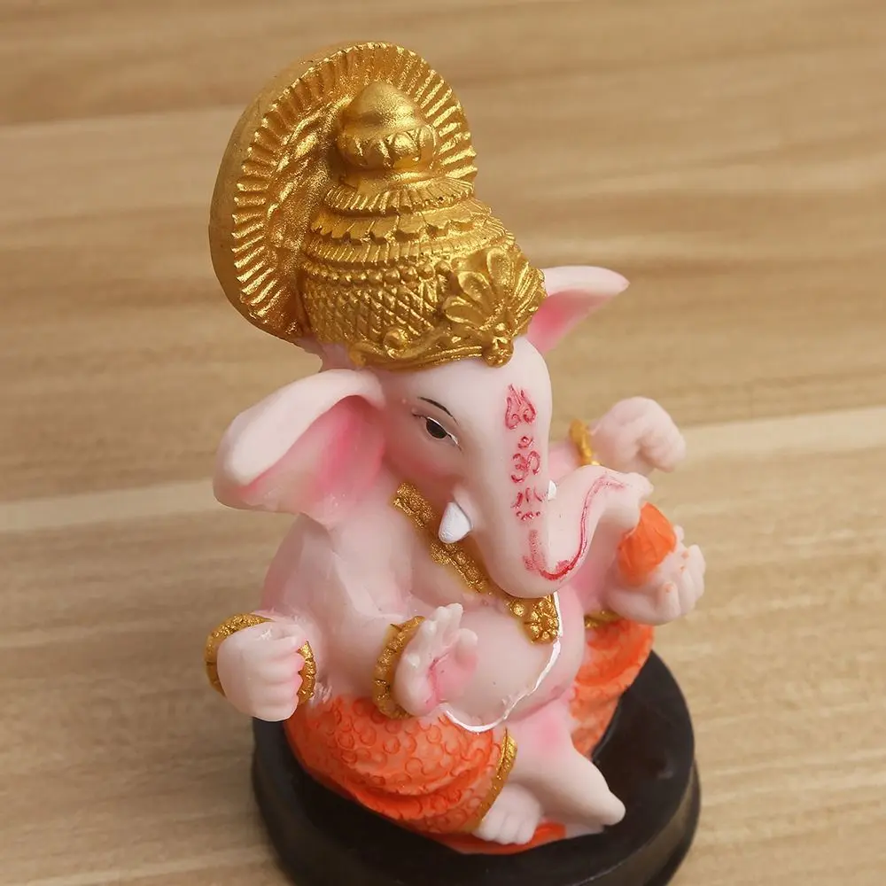 Delicate Resin Crafts Elephant God Sculpture Decorative Small Ganesha Statue Unique Car Elephant Statue Garden