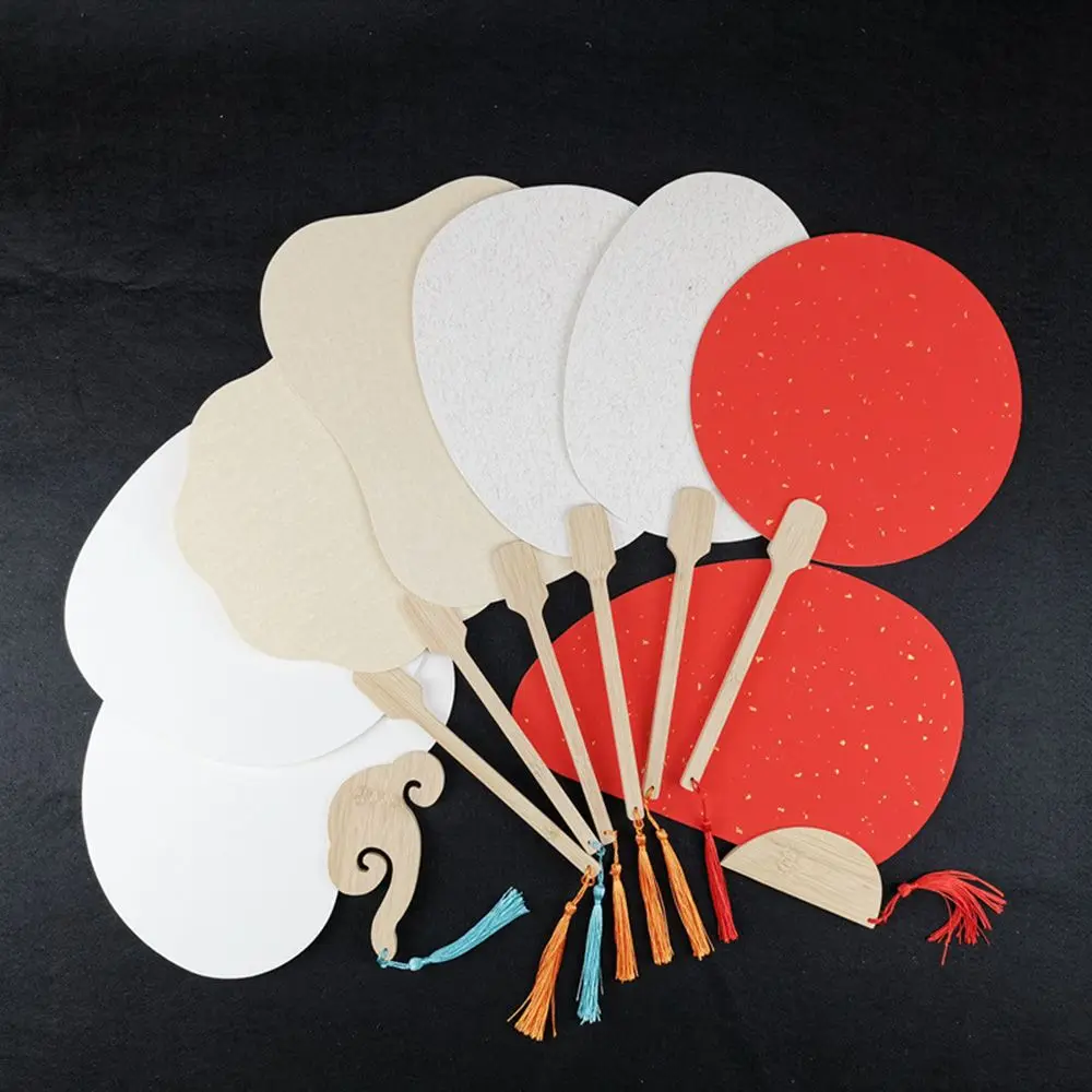 White Blank Pattern Summer DIY Art Decorative Fans Calligraphy Home Decoration Group Fan Desk Ornaments Hand Fan
