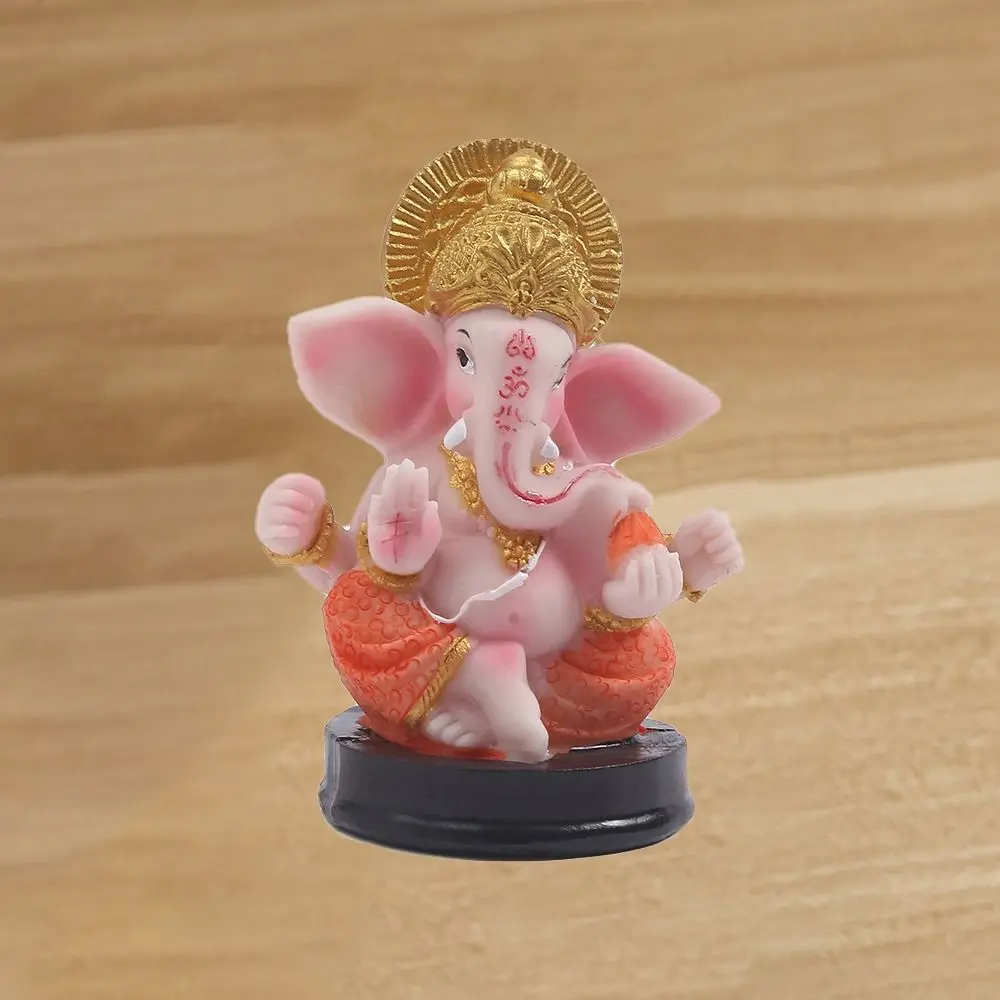 Delicate Resin Crafts Elephant God Sculpture Decorative Small Ganesha Statue Unique Car Elephant Statue Garden