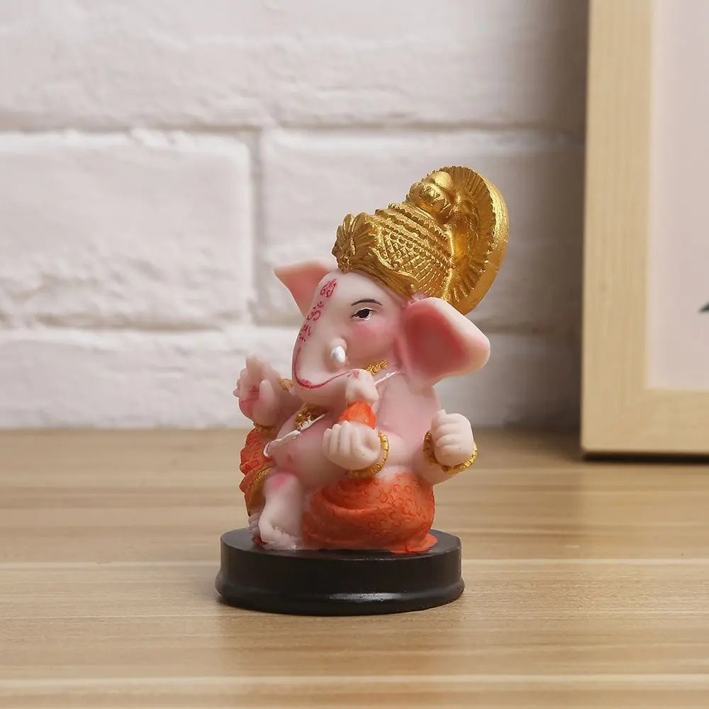 Delicate Resin Crafts Elephant God Sculpture Decorative Small Ganesha Statue Unique Car Elephant Statue Garden