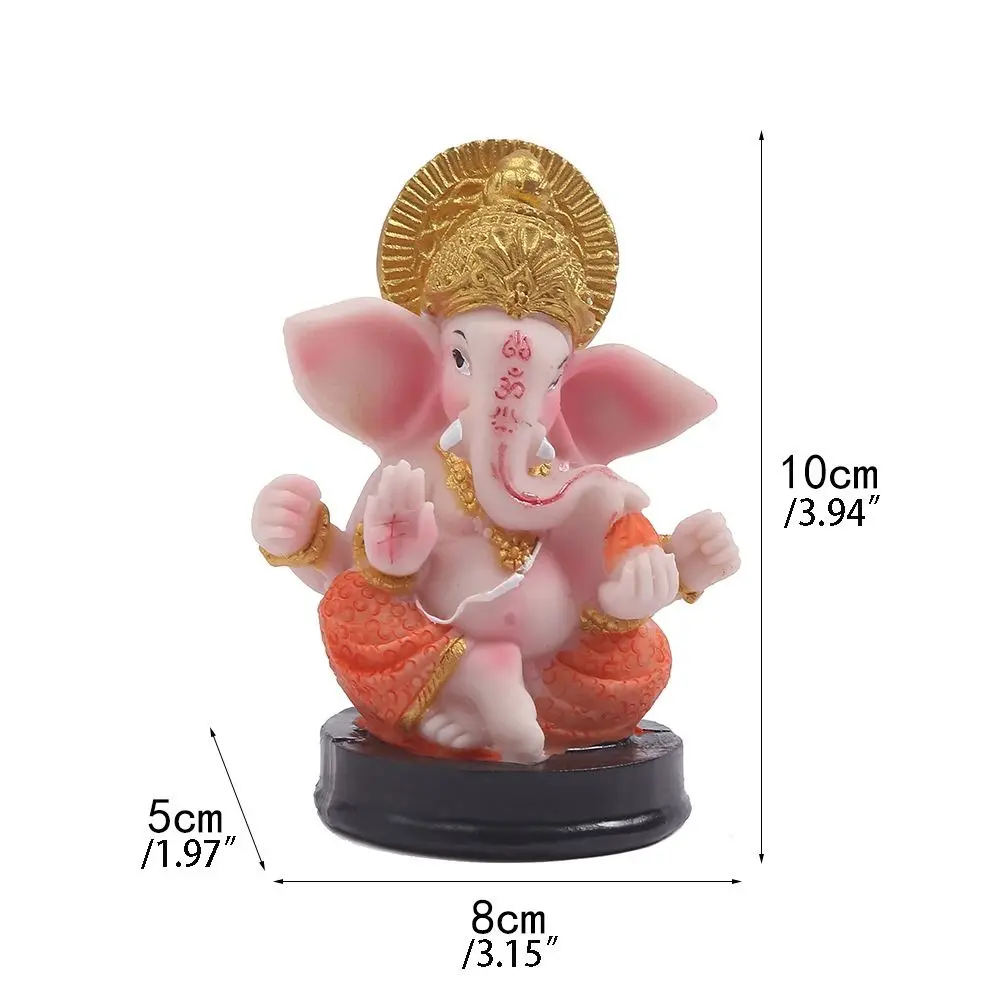 Delicate Resin Crafts Elephant God Sculpture Decorative Small Ganesha Statue Unique Car Elephant Statue Garden