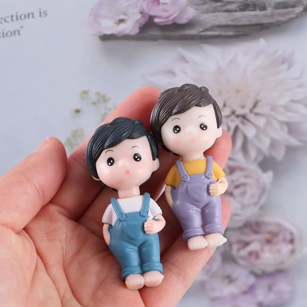 1 Pair Micro Landscape Cute Mini Bonsai Dollhouse Little Lovers Miniature Doll Craft Boy Girl Ornament Couples Figurine