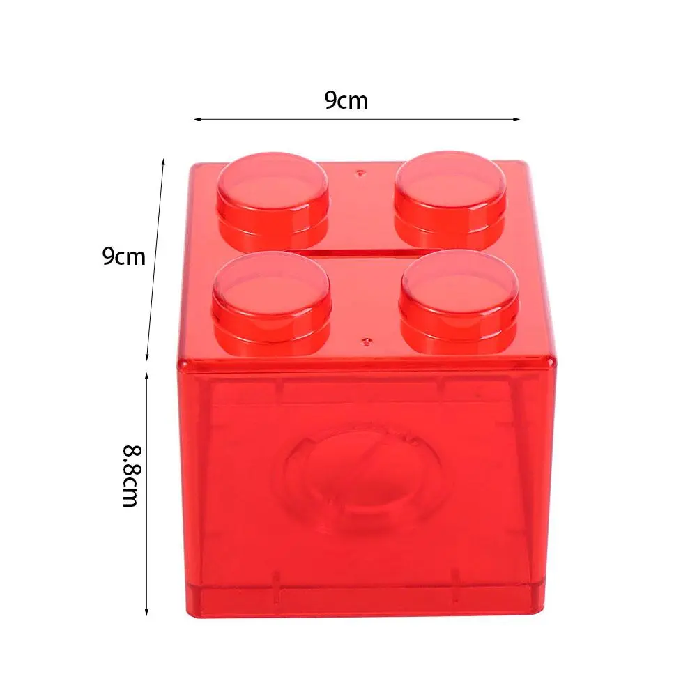 Transparent Colorful Cash Toy Gift Boy Girls Change Box Money Saving Box Building Block Coin Box Coin Bank Storage Box