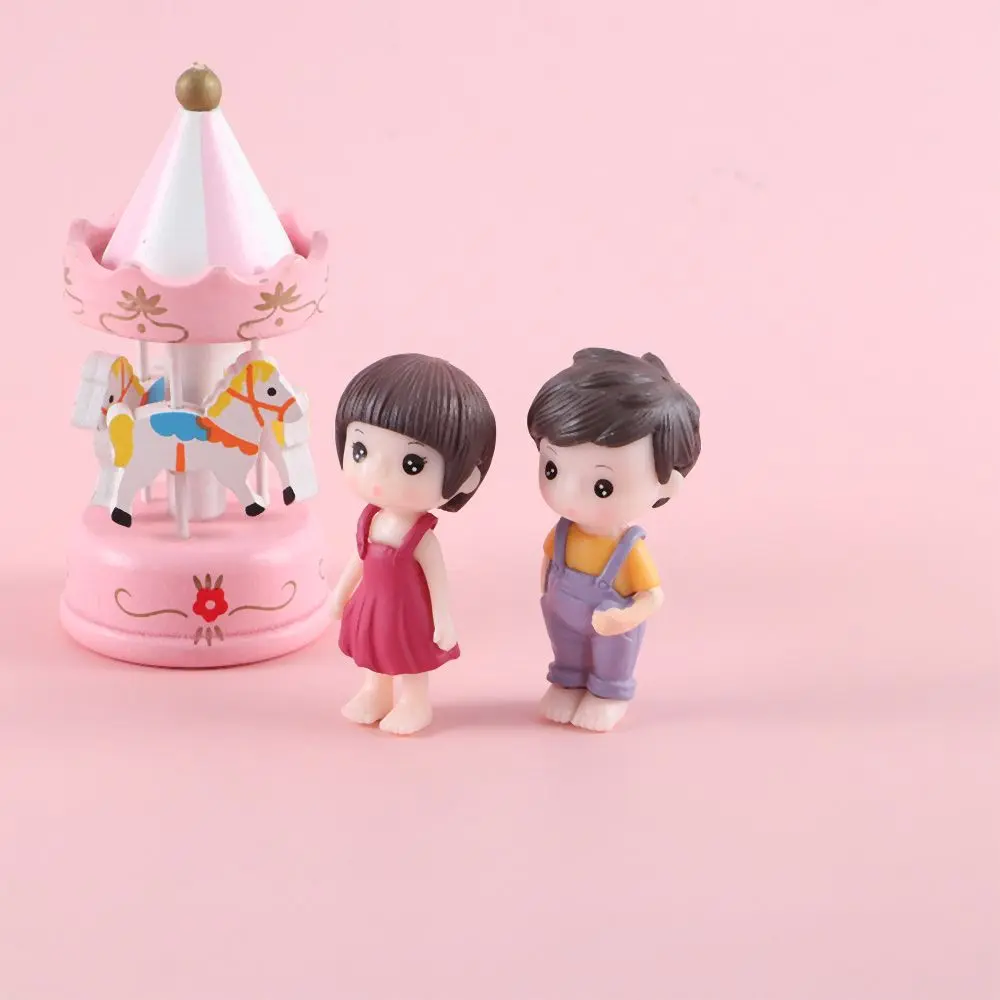 1 Pair Micro Landscape Cute Mini Bonsai Dollhouse Little Lovers Miniature Doll Craft Boy Girl Ornament Couples Figurine