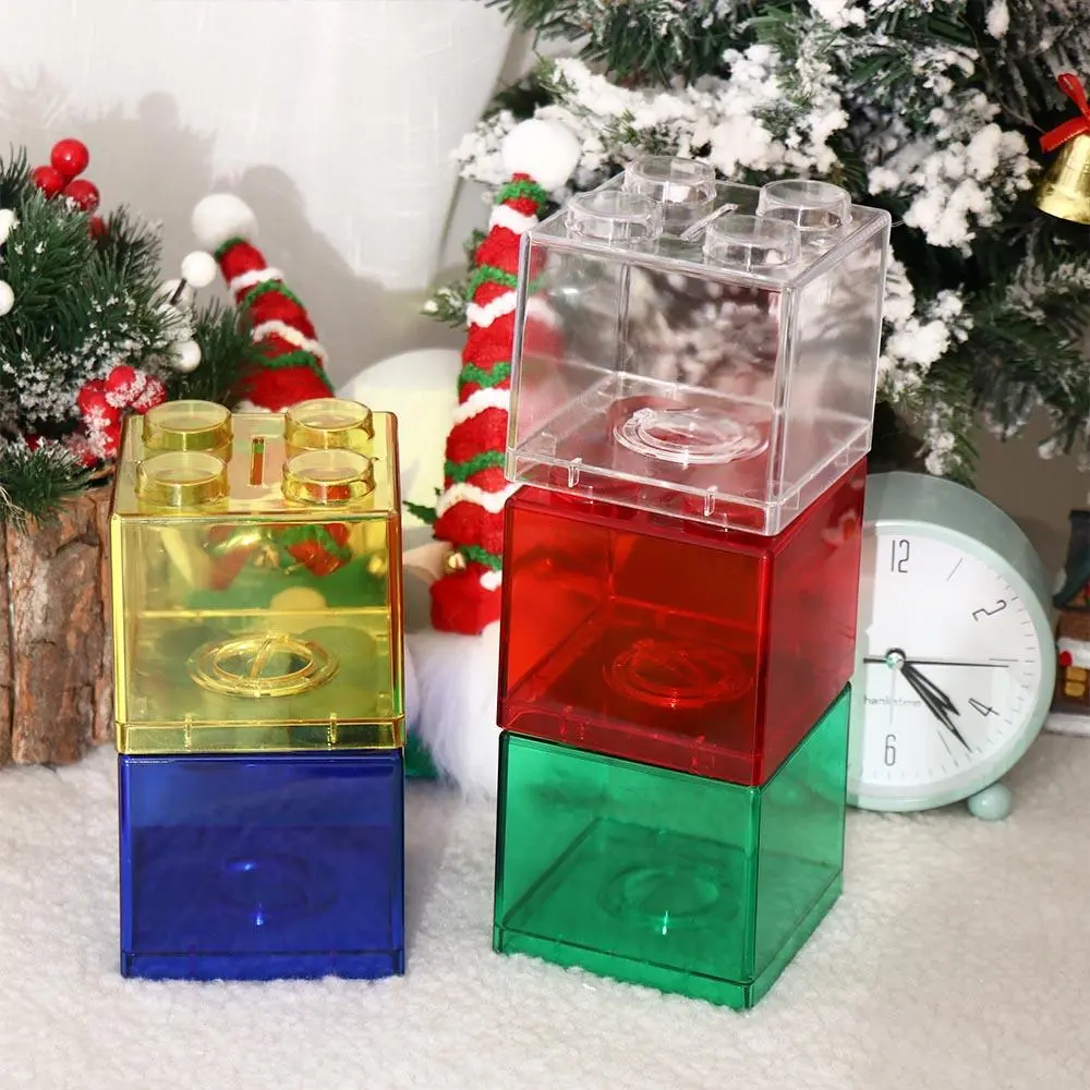 Transparent Colorful Cash Toy Gift Boy Girls Change Box Money Saving Box Building Block Coin Box Coin Bank Storage Box