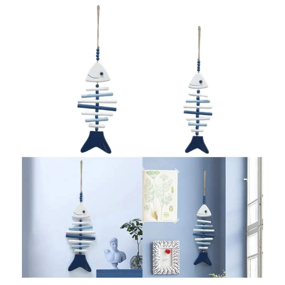 Creative Wall Mounted Wooden Fish Pendant Durable Exquisite Fish Bone Pendant Unique Fish Hanging Ornament Coffee