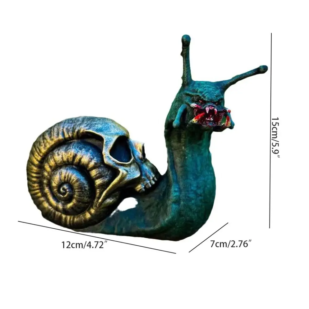 Funny Animal Bloody Snail Statue Handmade Peculiar Skeleton Snails Ornaments Resin Crafts Halloween Snail Statue Halloween