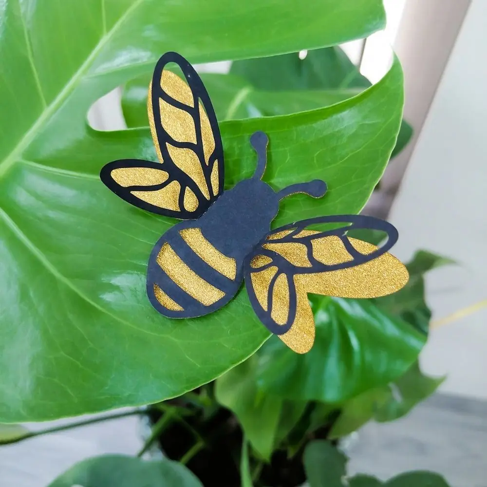 12pcs Cartoon 3D Bee Wall Stickers DIY Festival Small Bee Wall Painting Double-layer Paper Simulation Bee Decoration Wedding