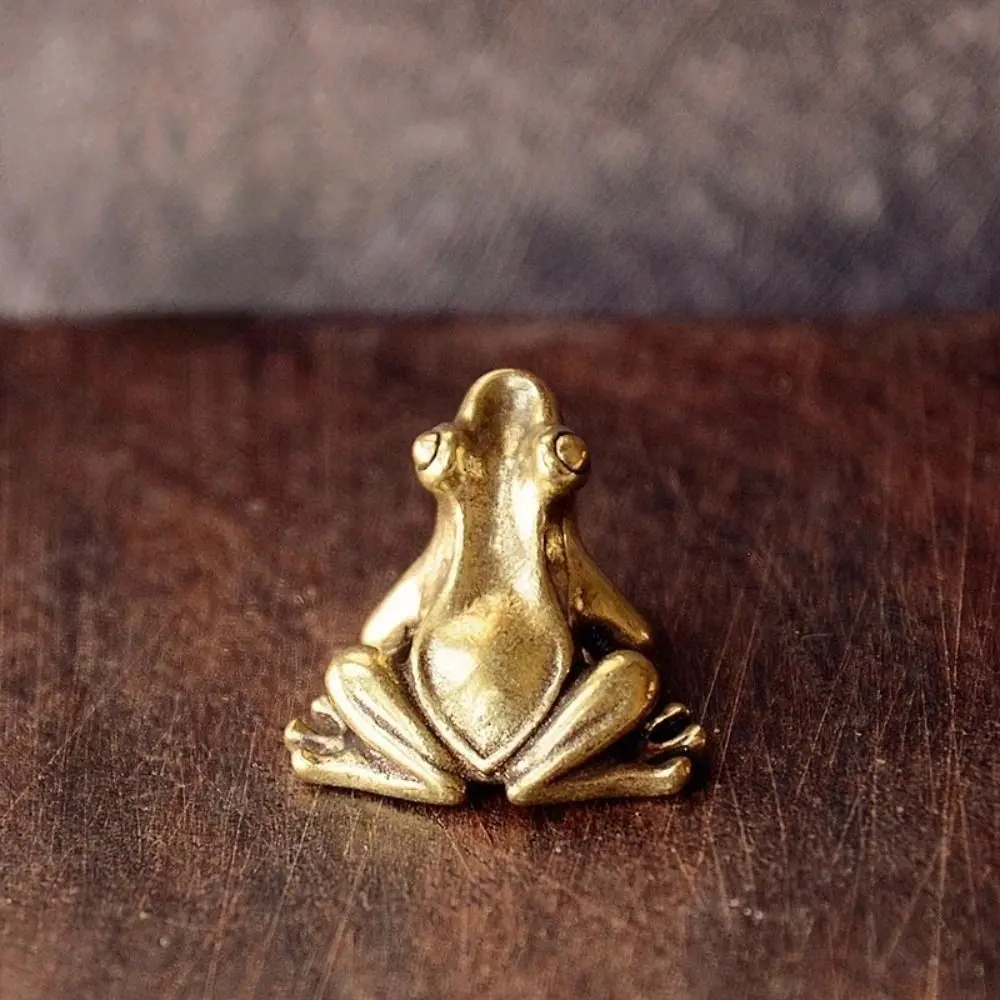 Auspicious Tea Pet Handmade Solid Decorations Accessories Gifts Frog Statue Tabletop Ornament Frog Pendant Miniatures Figurines