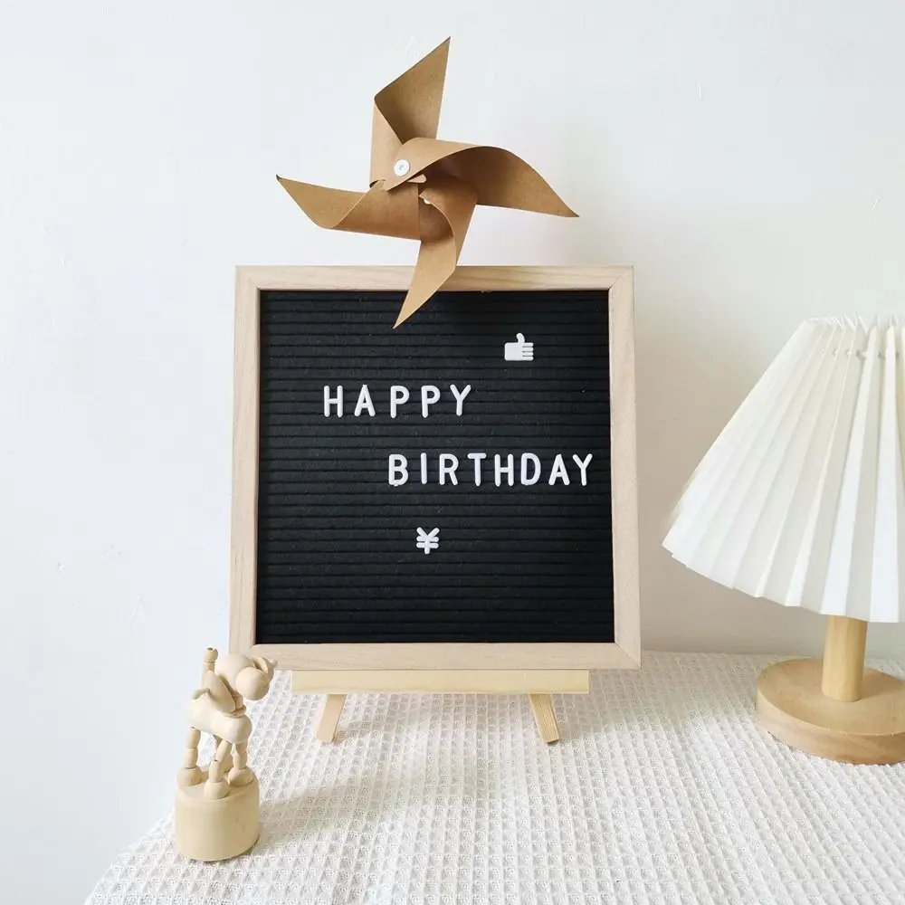 Birthday Gift Decorative Baby Alphabet Board Multipurpose Creative Wooden Shooting Props Multicolor Felt Message Board Cute