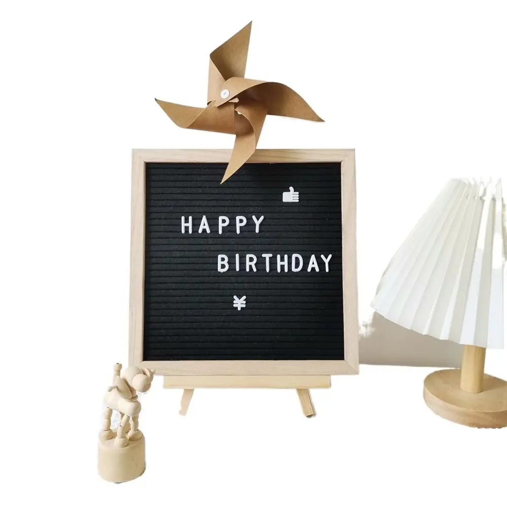 Birthday Gift Decorative Baby Alphabet Board Multipurpose Creative Wooden Shooting Props Multicolor Felt Message Board Cute