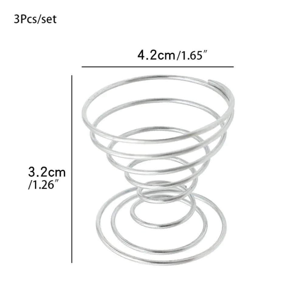 3Pcs/set Pineapple Base Air Plant Stand Stainless Steel Spring Wire Spring Base Holder Silver Mini Spring Wire Egg Tray