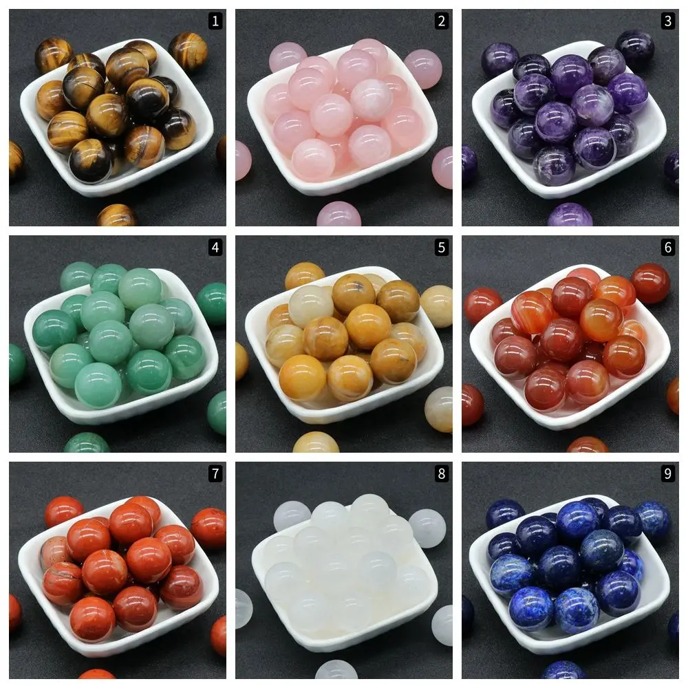 Home Decor Reiki Healing Energy Gemstones Crafts Spiritual Fluorite Amethyst Ball Crystal Spheres Quartz Stone Assorted Crystal