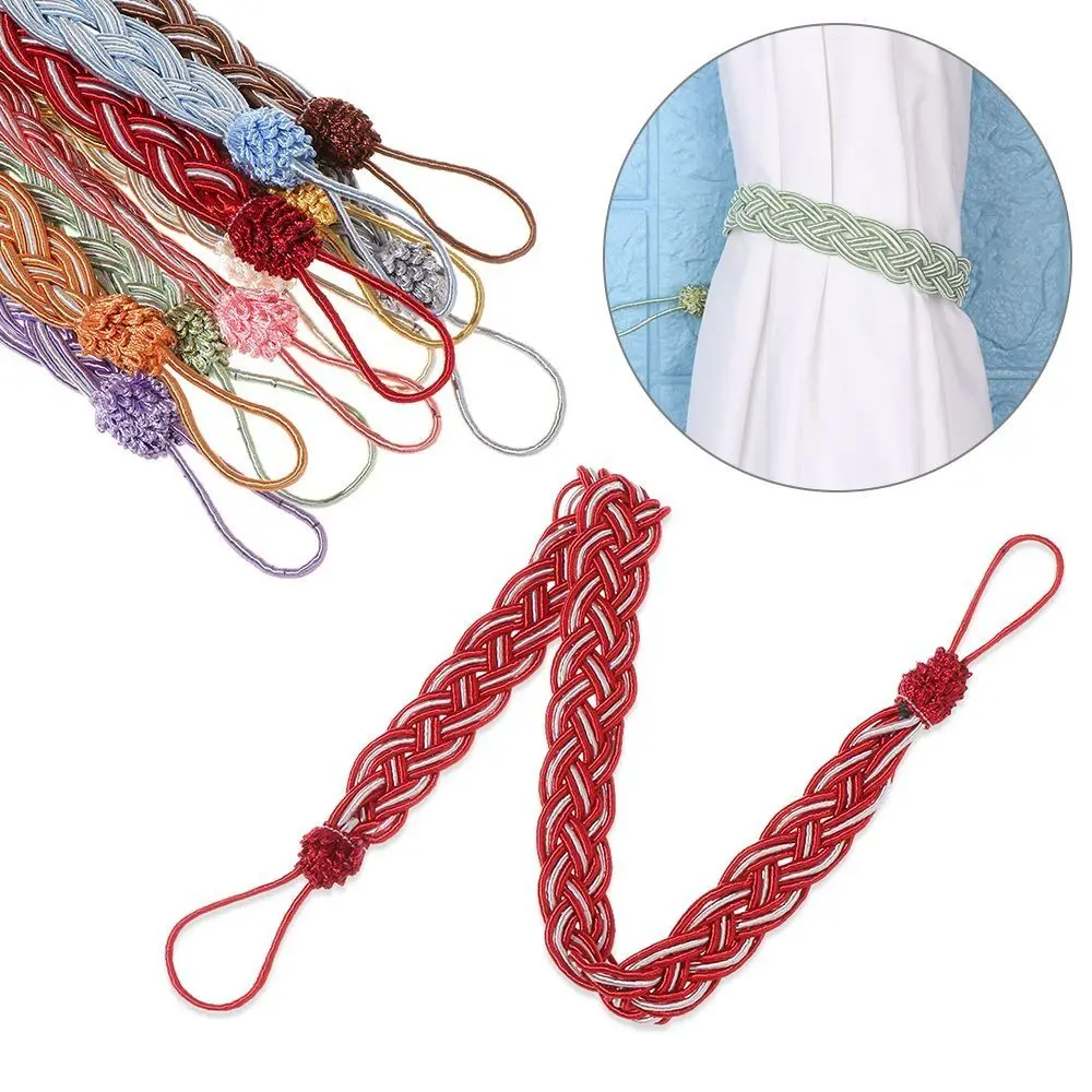 2Pcs/se Elegant Braided Braided Curtain Tiebacks Satin Rope Simple Curtain Buckle Straps Polyester Classic Home Decor