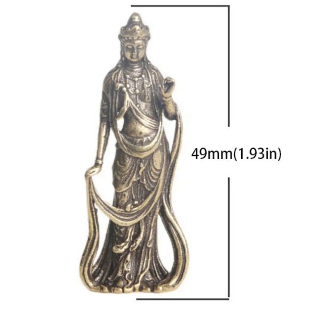 Antique Bodhisattva Statue Buddha Characters Copper Guan Yin Buddha Sculptures Art Sculpture Standing Bodhisattva Ornaments