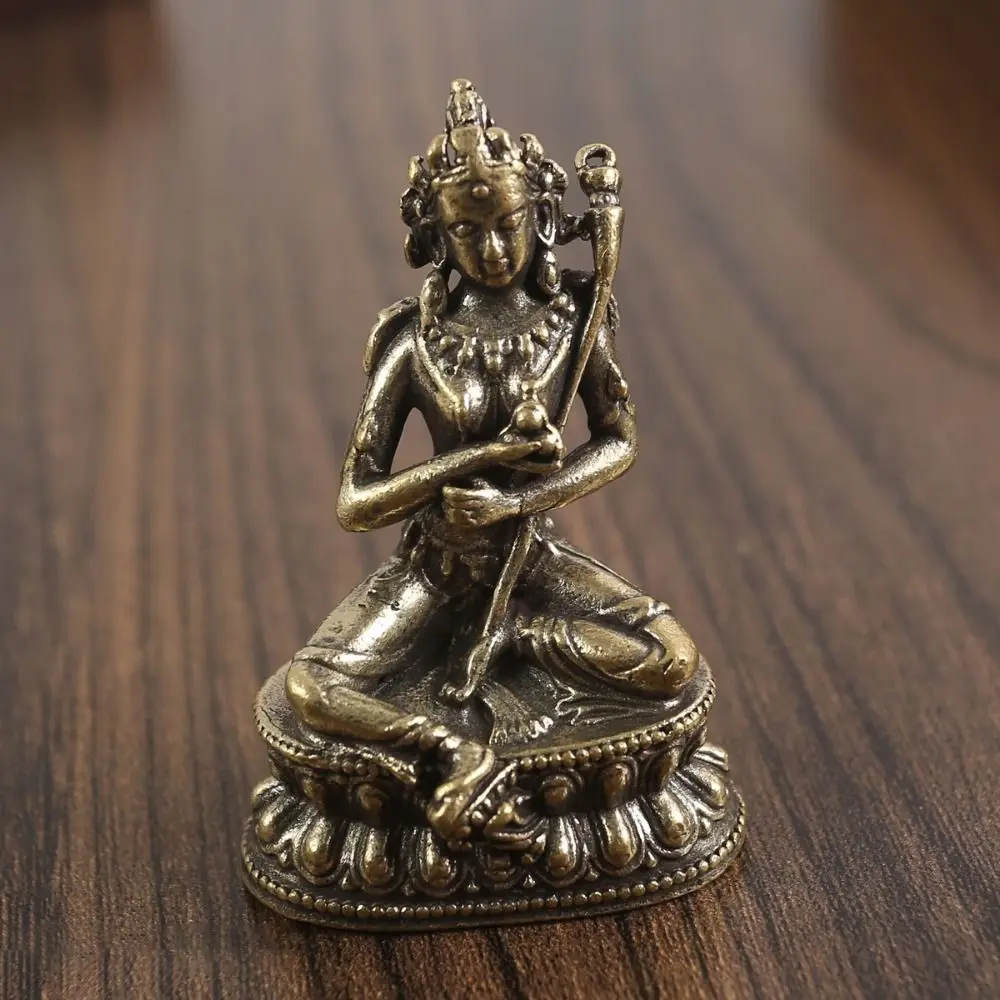 Vintage Unique Brass Buddha Statue Delicate Copper Craft Desktop Buddha ​Figurine 3D Buddha Small Ornaments Office