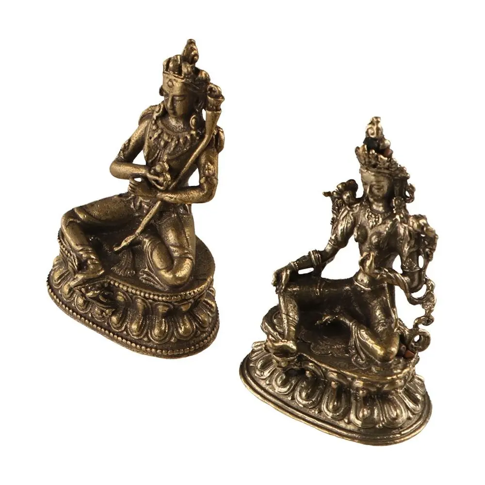 Vintage Unique Brass Buddha Statue Delicate Copper Craft Desktop Buddha ​Figurine 3D Buddha Small Ornaments Office