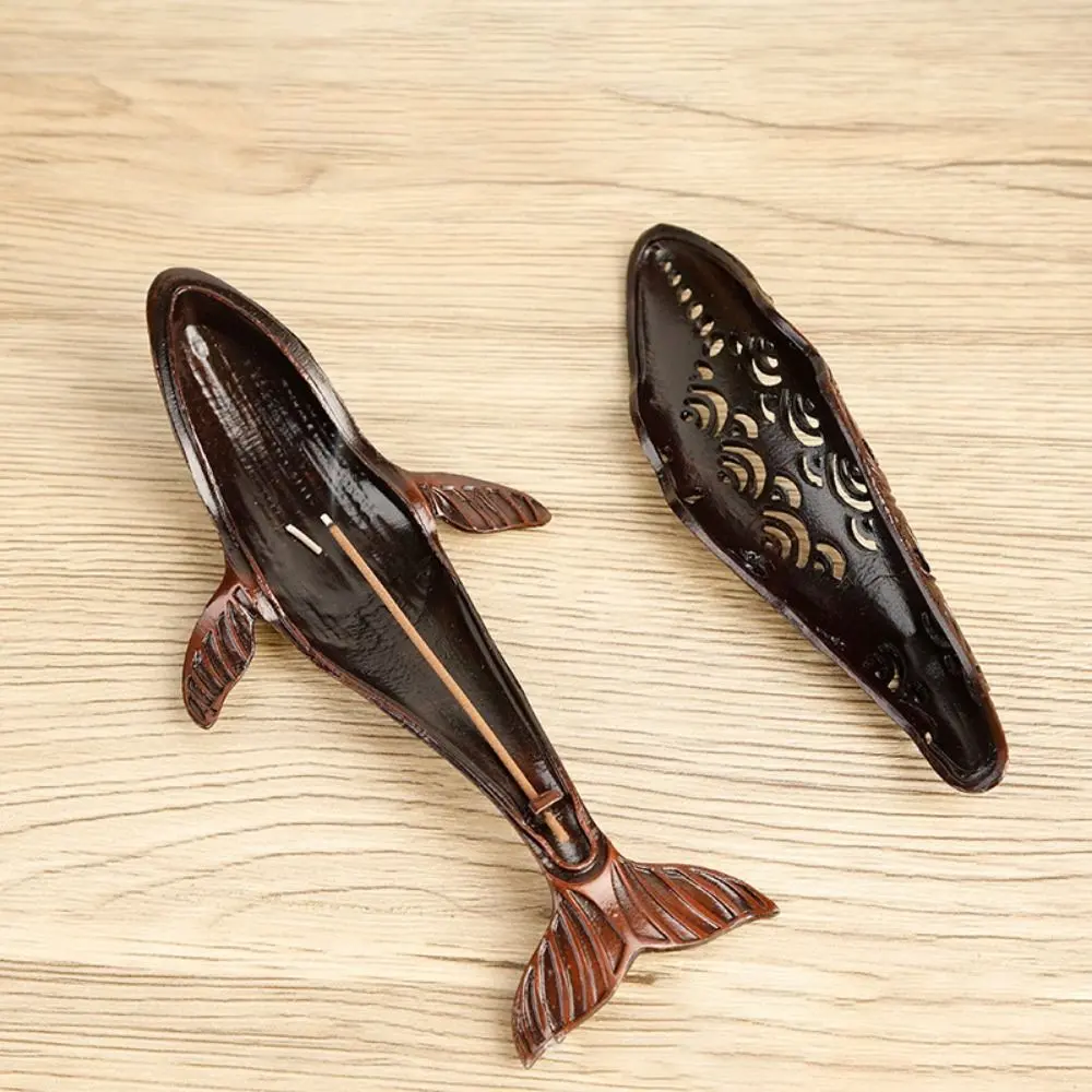 Alloy Craft Whale Aromatherapy Furnace Hollow Design Cute Little Whale Ornament Handmade Antique Incense Stove Home Decor
