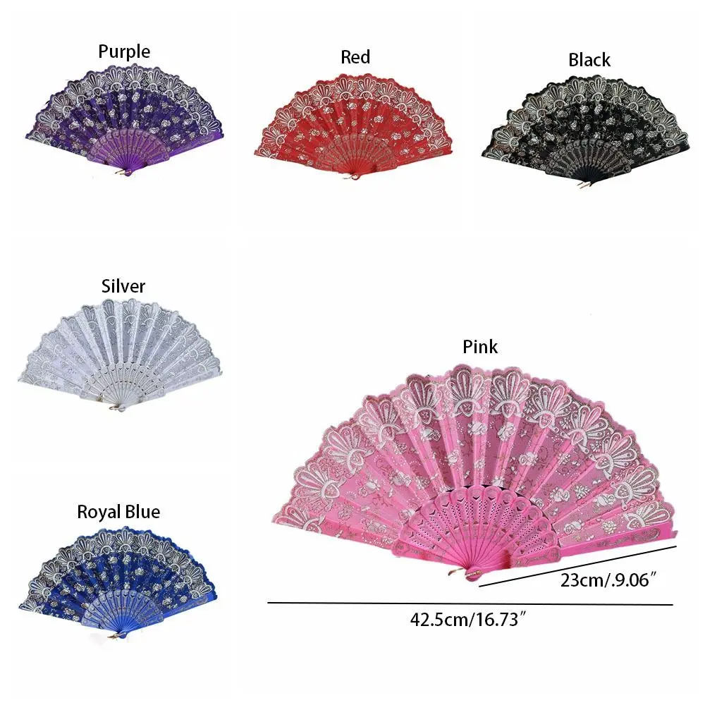 Vintage Handheld Chinese Style Folding Fan Plastic With Fan Ring Ancient Fan Art Craft Folding Fan Ladies Gift