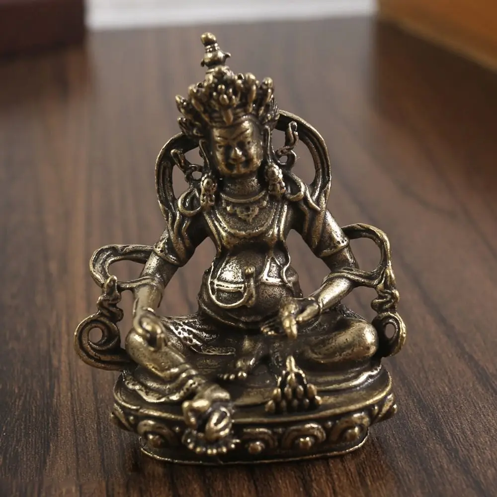 Vintage Unique Brass Buddha Statue Delicate Copper Craft Desktop Buddha ​Figurine 3D Buddha Small Ornaments Office