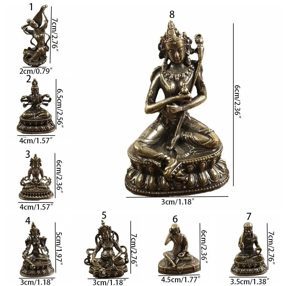 Vintage Unique Brass Buddha Statue Delicate Copper Craft Desktop Buddha ​Figurine 3D Buddha Small Ornaments Office