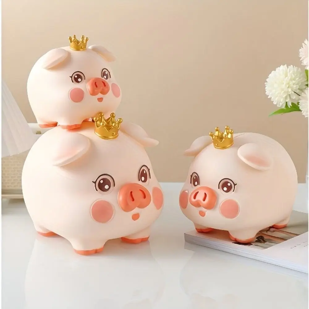 Funny Enamel Pig Piggy Bank Cartoon Anti-fall Animal Saving Jar High Capacity Saving Jar Ornament Desktop