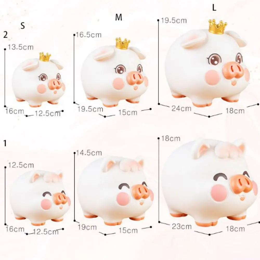 Funny Enamel Pig Piggy Bank Cartoon Anti-fall Animal Saving Jar High Capacity Saving Jar Ornament Desktop