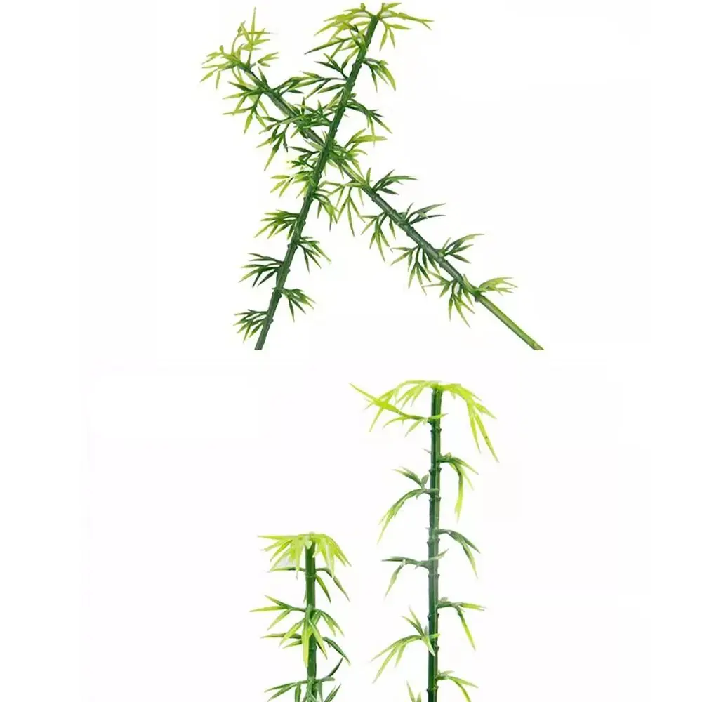 10pcs Plastic Miniature Bamboo Tree Artificial Simulated Sand Table Model Reusable Small Simulation Green Plants Party