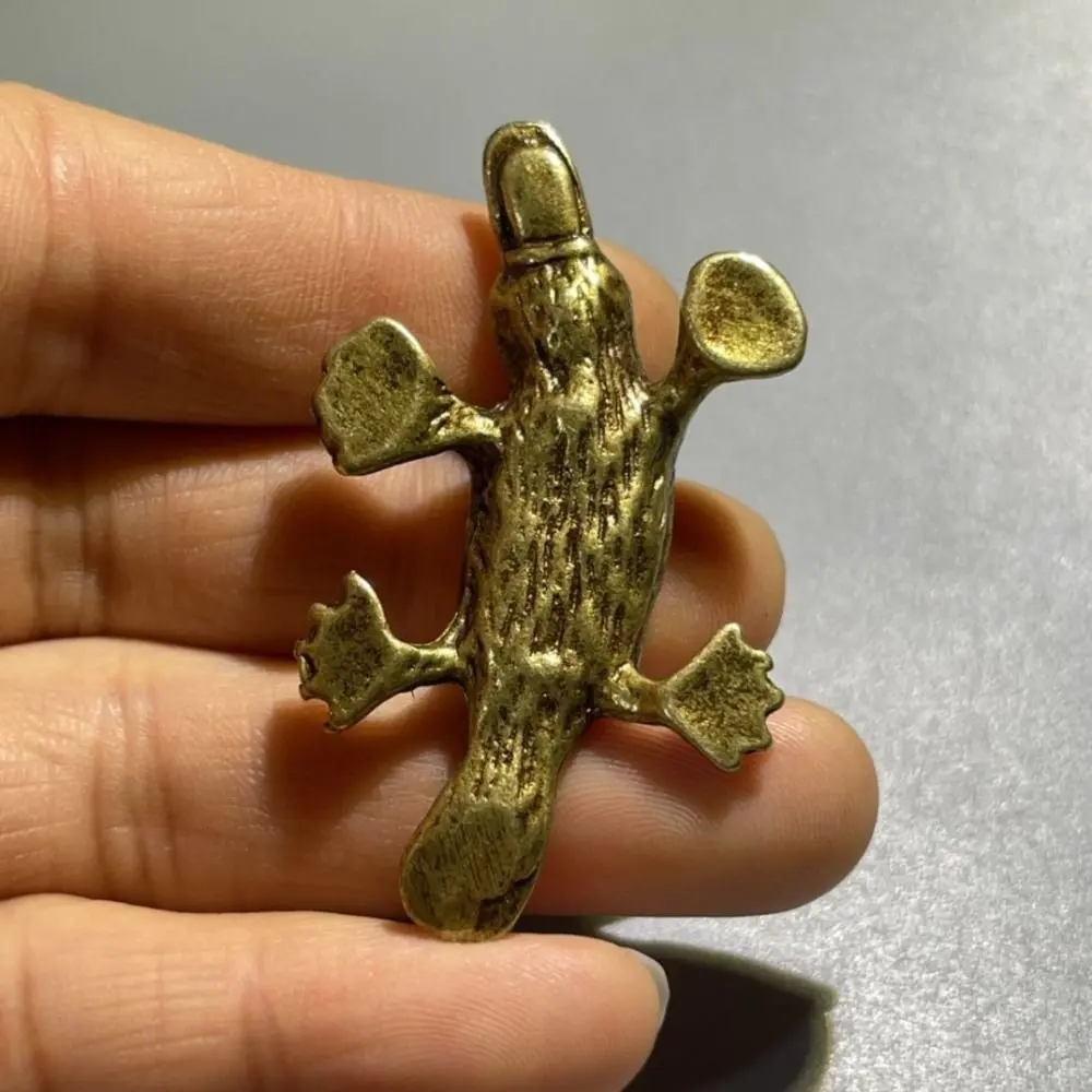 Antique Tea Pet For Living Room Easy Use Solid Copper Miniatures Figurines Metal Crafts Animal Statue Platypus Ornament