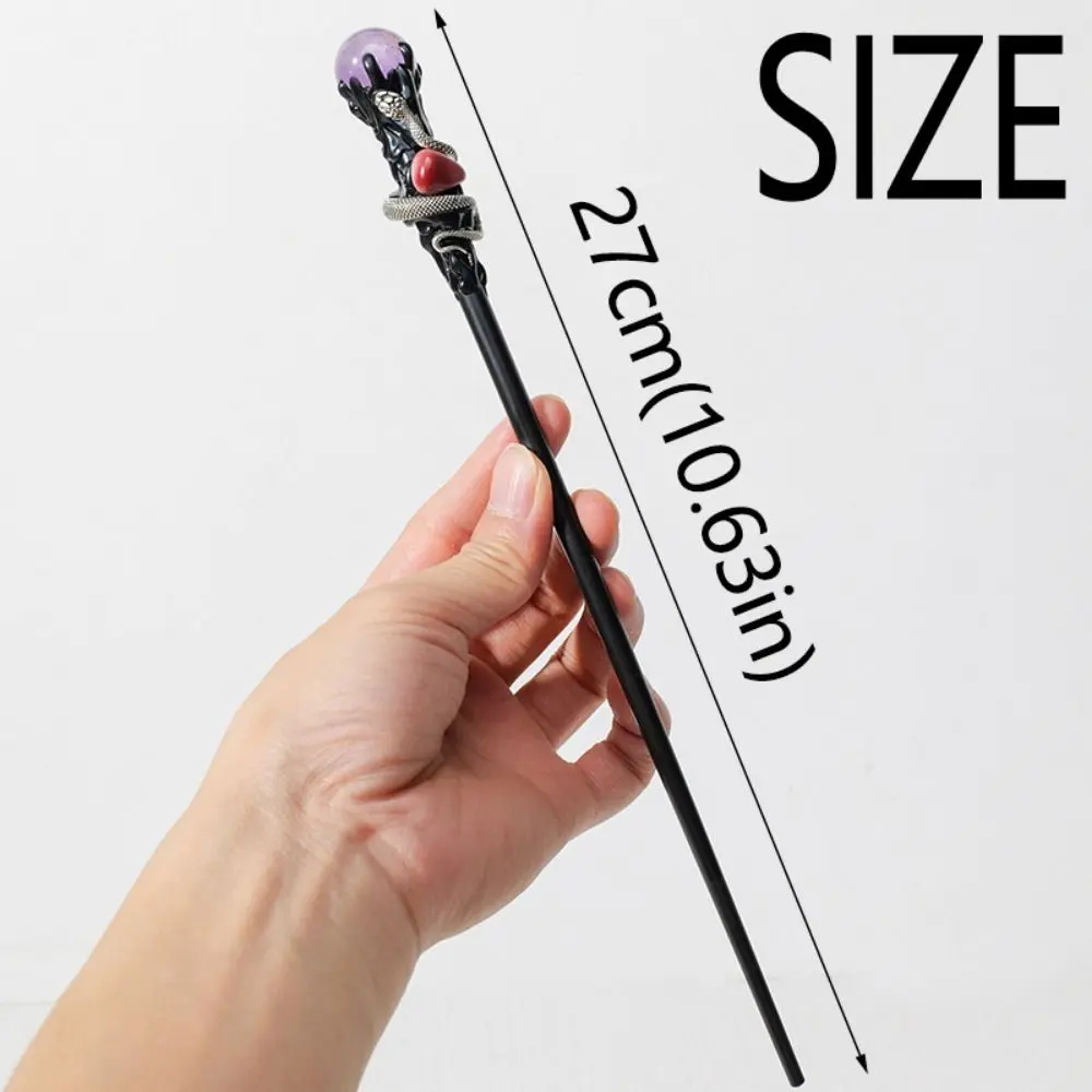 Creative Natural Crystal Magic Wand Witch Handcrafted Natural Crystal Ball Scepter Portable DIY Magic Cane Home Decor