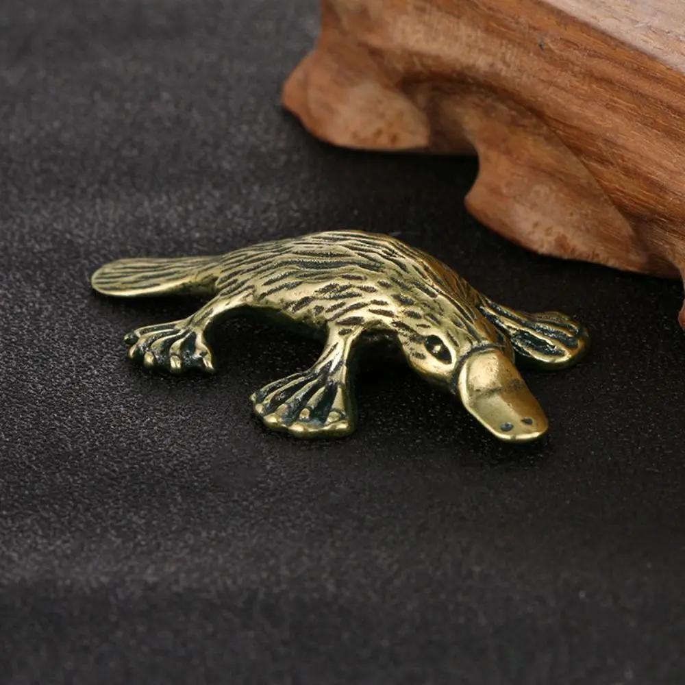 Antique Tea Pet For Living Room Easy Use Solid Copper Miniatures Figurines Metal Crafts Animal Statue Platypus Ornament
