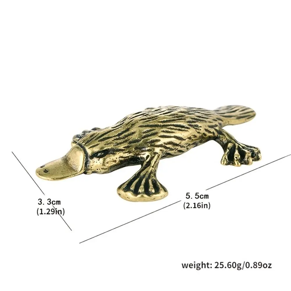 Antique Tea Pet For Living Room Easy Use Solid Copper Miniatures Figurines Metal Crafts Animal Statue Platypus Ornament