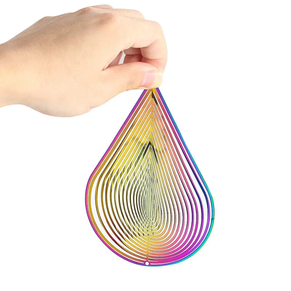 3D Wind Spinner Catcher Gradient Color Flowing Light Effect Wind Chime Pendant Animal Spinner Hanging Decor
