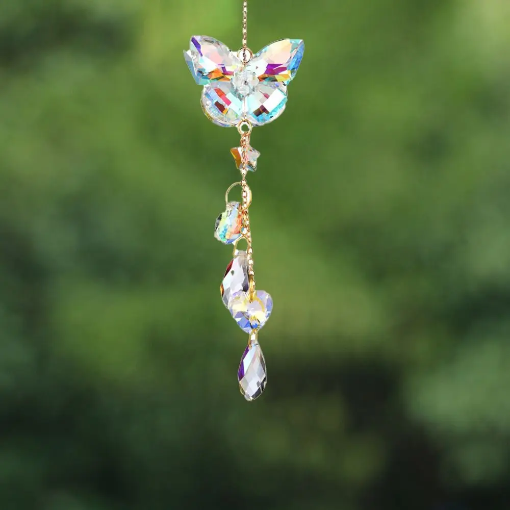 Light-catching Butterfly Prism Pendant Unique Handmade Dragonfly Crystal Wind Chime DIY Window Hanging Suncatchers