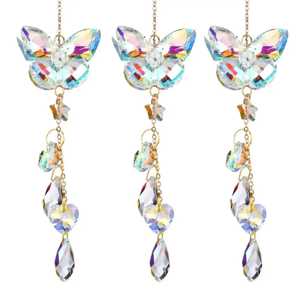 Light-catching Butterfly Prism Pendant Unique Handmade Dragonfly Crystal Wind Chime DIY Window Hanging Suncatchers