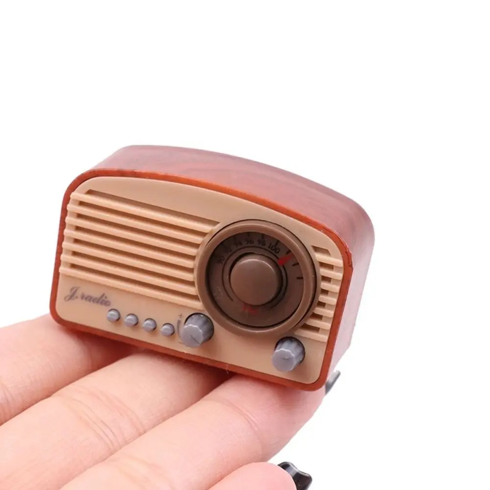 Funny Plastic Simulation Radio Model Mini 1:12 Radio Miniatures Retro Dollhouse Accessories Home Decoration