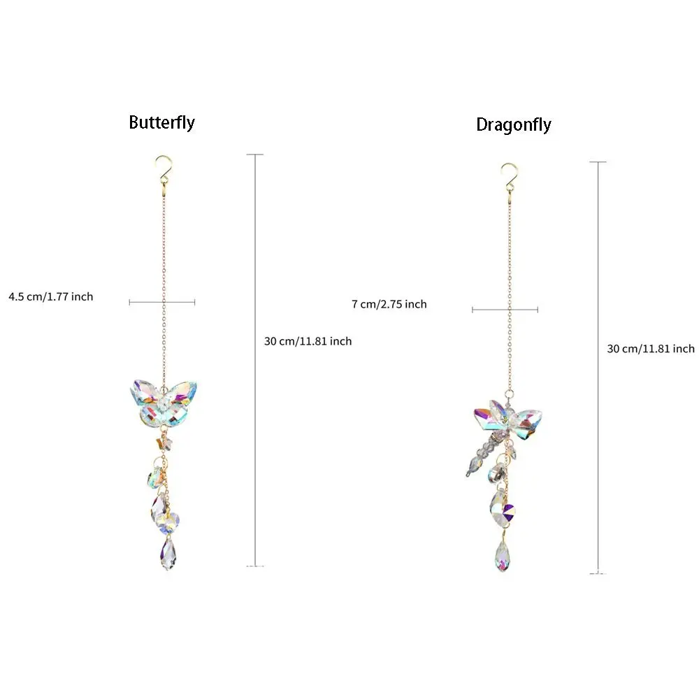 Light-catching Butterfly Prism Pendant Unique Handmade Dragonfly Crystal Wind Chime DIY Window Hanging Suncatchers