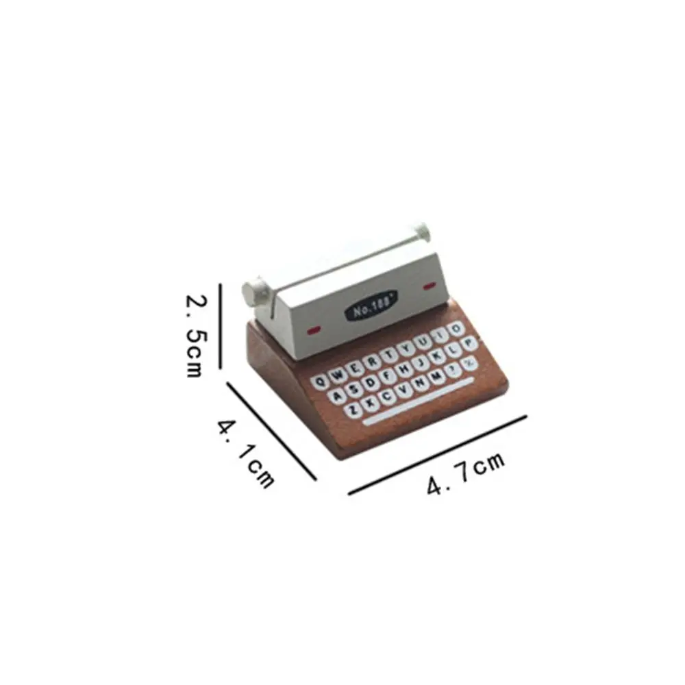 Miniature Message Holder Wooden Exquisite Sticky Note Holder Vintage Handmade Typewriter shaped Message Folder