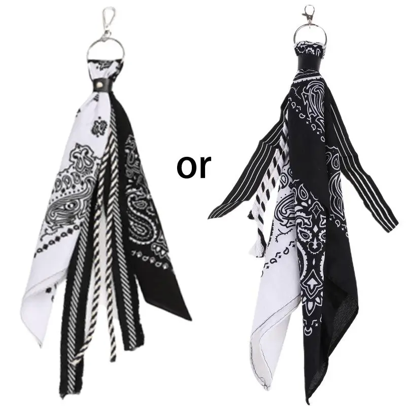 652F Kerchief Pendant Pants Chain Rock Ribbon Bikers Headscarf Waist Keychain Wallet Jeans Hiphop Pants Belt for Women