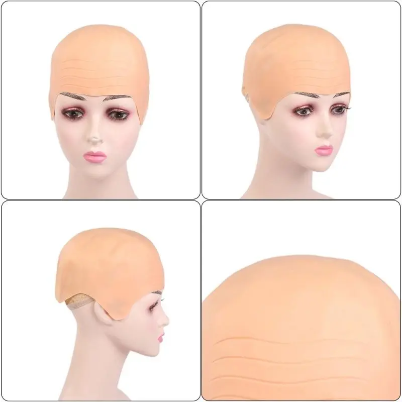 652F Halloween Bald Caps Vinyls Bald Caps Bald Caps Cosplay Accessories for Halloween Christmas Party Decor Unisex