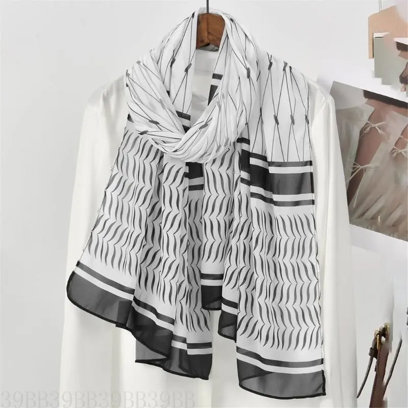39BB Light weight Polyester Chapel Scarf Delicate Colorful Headscarf Stylish Scarf