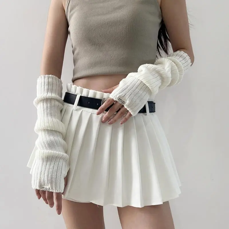 652F Popular Arm Warmers Arm Covers Anime Party Fingerless Long Gloves for Dancing Party Arm Sleeves Teens Girl Arm Cover
