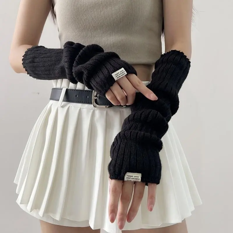 652F Popular Arm Warmers Arm Covers Anime Party Fingerless Long Gloves for Dancing Party Arm Sleeves Teens Girl Arm Cover