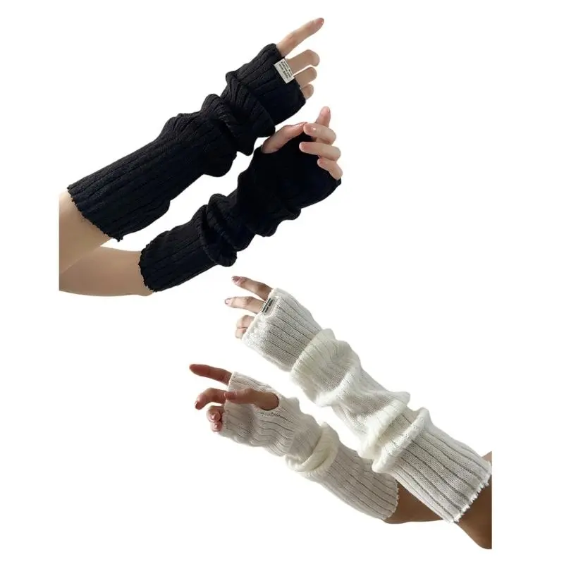 652F Popular Arm Warmers Arm Covers Anime Party Fingerless Long Gloves for Dancing Party Arm Sleeves Teens Girl Arm Cover