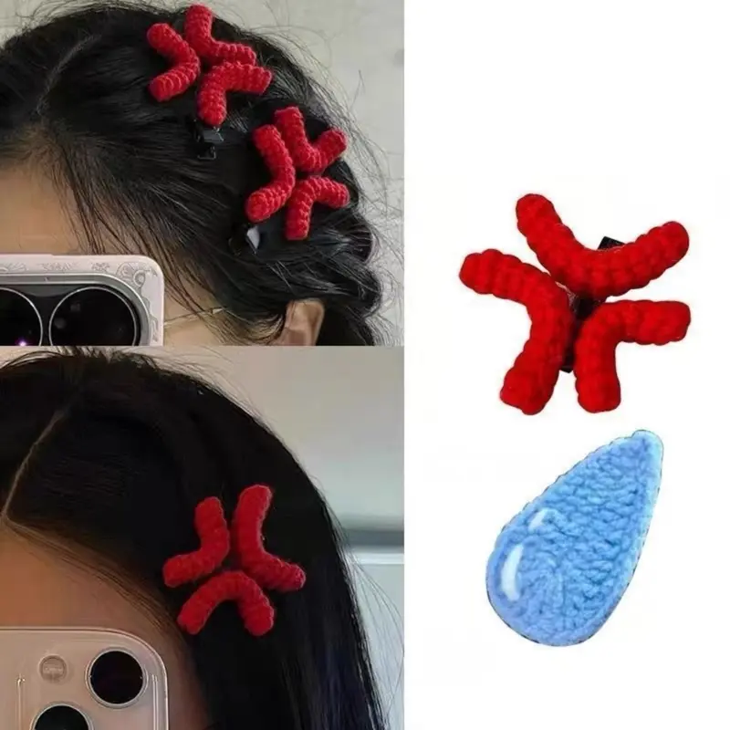 652F 2lots Funny Cartoon Hairpin Women Fashion Hair Clip Creative Pattern Hair Pin for Fashionable Women